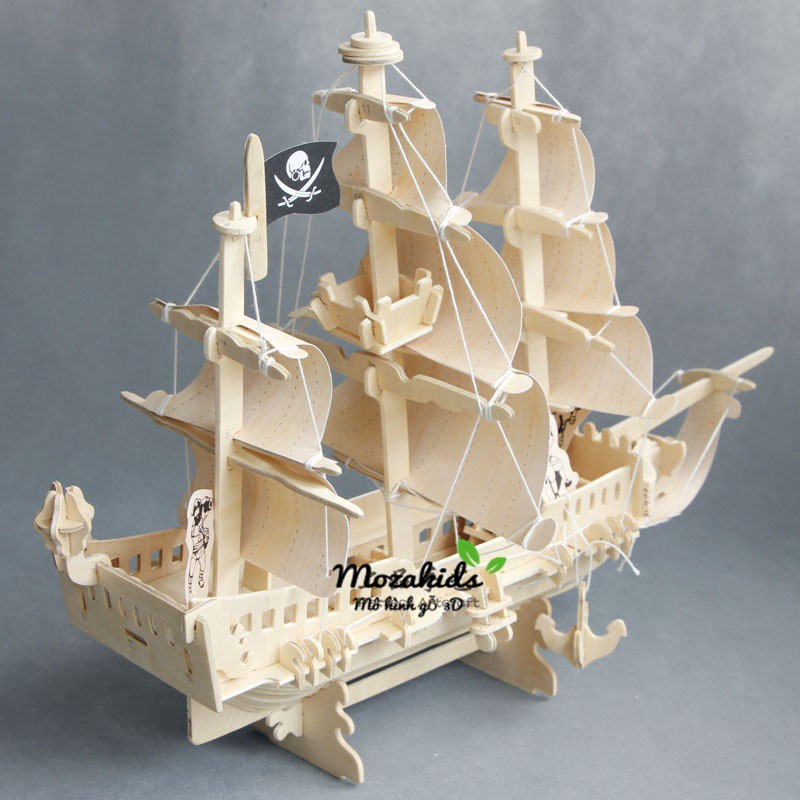 Đồ chơi lắp ráp gỗ 3D Mô hình Tàu Cướp Biển Pirate Ship