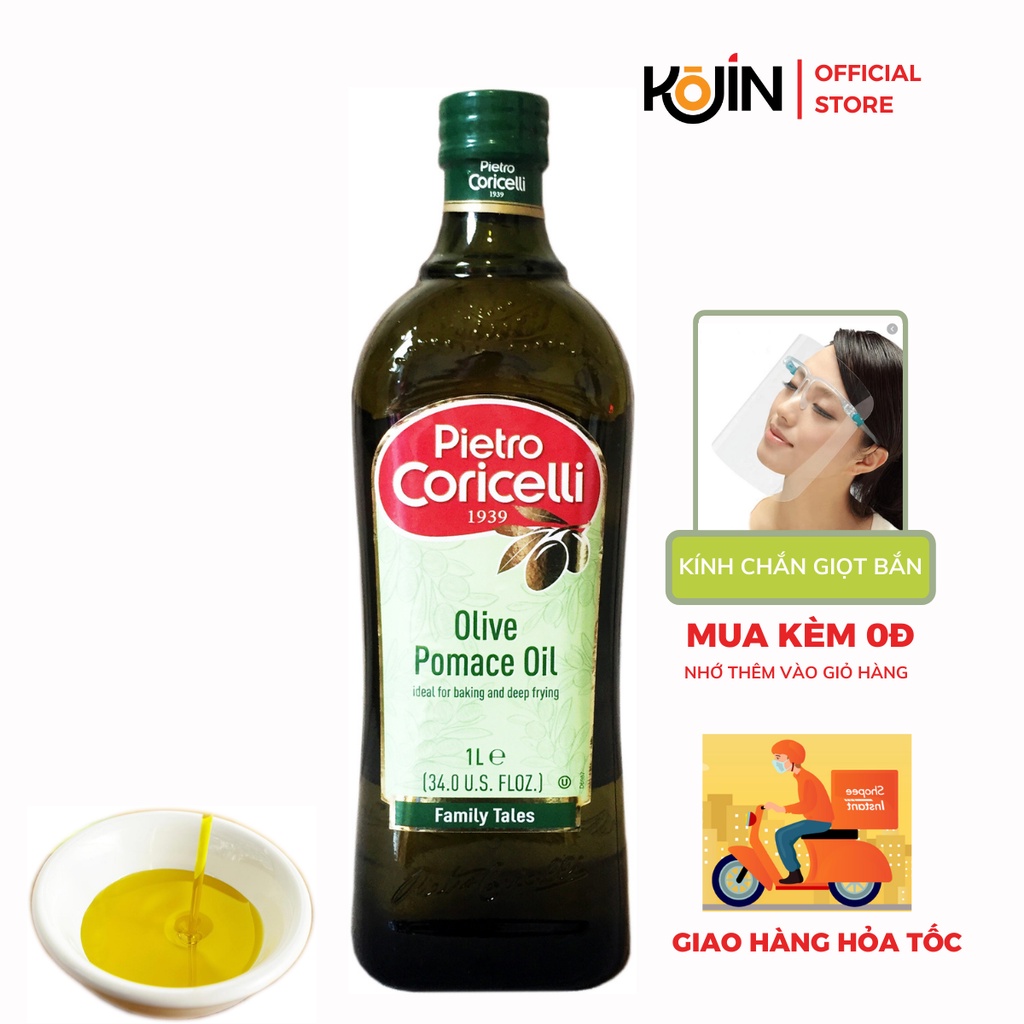 Dầu Oliu Kojin CHÍNH HÃNG Ý Dầu Olive Được Chiết Xuất Từ Quả Tươi Chai Thủy Tinh 1L Hàng Mới Về