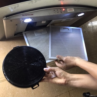 Vỉ than hoạt tính máy hút mùi Canzy Sevilla Goldsun, lưới nhôm tấm lọc cản mỡ máy khử mùi - phụ tùng, phụ kiện màng chắn