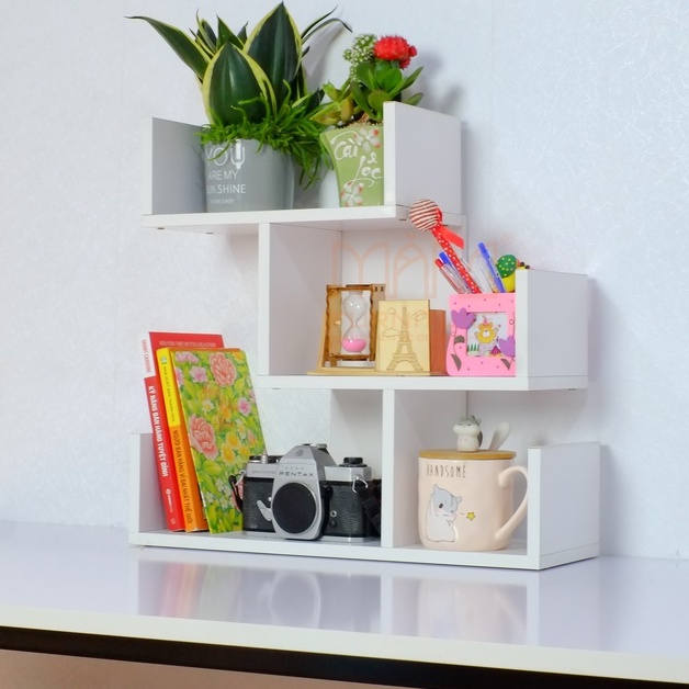Kệ, giá sách gỗ để bàn 3U (45cm x 43cm x 17cm) nhiều màu KS03