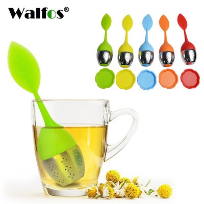 Dụng Cụ Lọc Trà WALFOS Hình Chiếc Lá Bằng Silicon Và Thép Không Gỉ