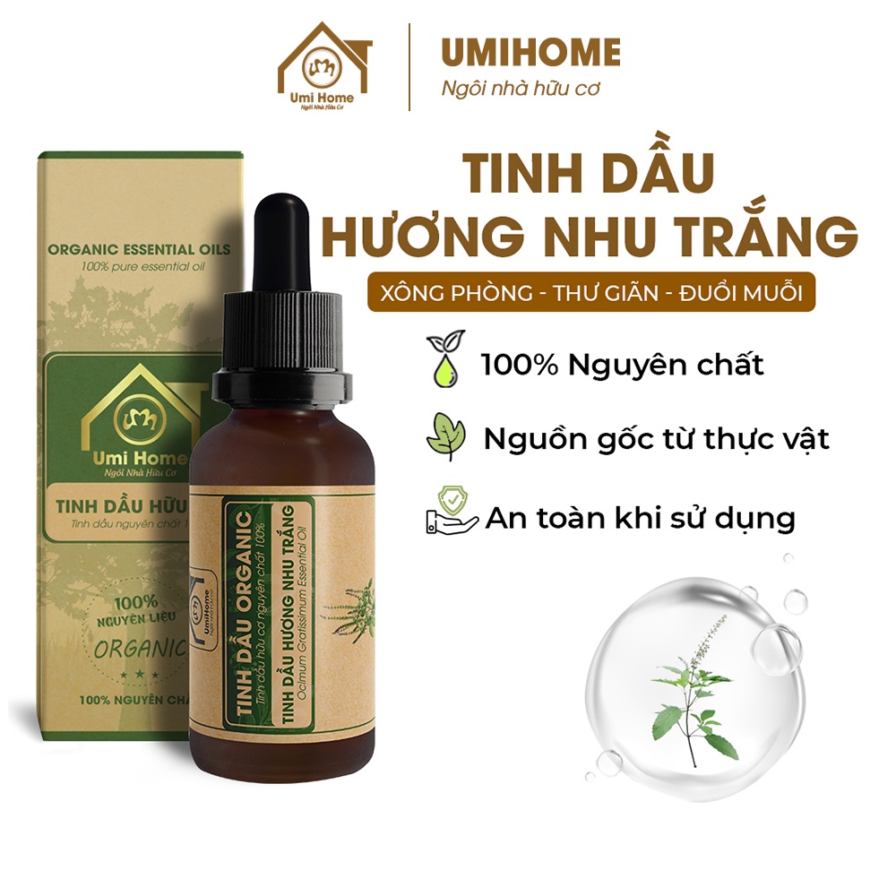 Tinh dầu Hương Nhu Trắng UMIHOME nguyên chất 10ml