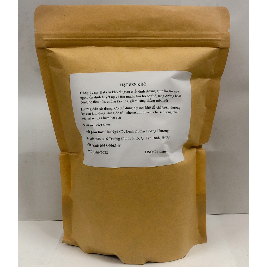 Hạt Sen Khô 500G - 100G Thơm Ngon Bùi Vị Ngọt Thanh *FREESHIP* Hạt Sen Sấy Khô Hoàng Phương Đồng Tháp