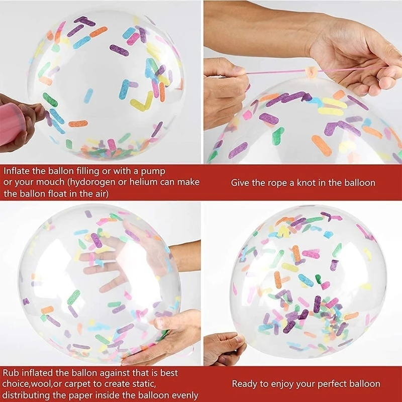 Set 10 Bong Bóng Cao Su Latex Trong Suốt Nhiều Màu Trang Trí Tiệc