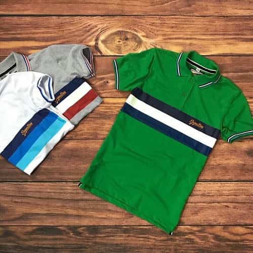 áo thun nam sọc kiểu màu trắng phối viền - thời trang nam | BigBuy360 - bigbuy360.vn