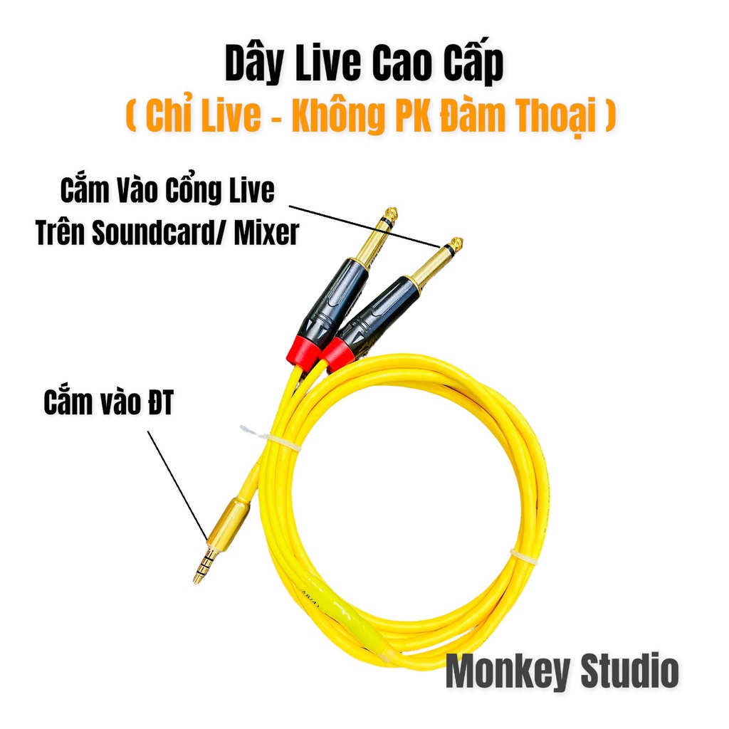 Dây Livestream Chế 6.5 ra 3.5 ⚡LOẠI CAO CẤP⚡ Chuyên Cho Soundcard Focusrite, Mixer F4, Âm ly, Vang Số Âm Thanh Cực Hay.