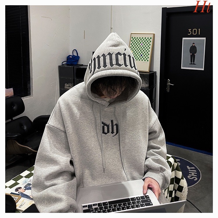 Áo Hoodie Oh in mũ Unisex Nam Nữ Cài Cúc Chất NỉDày Dặn Form Rộng