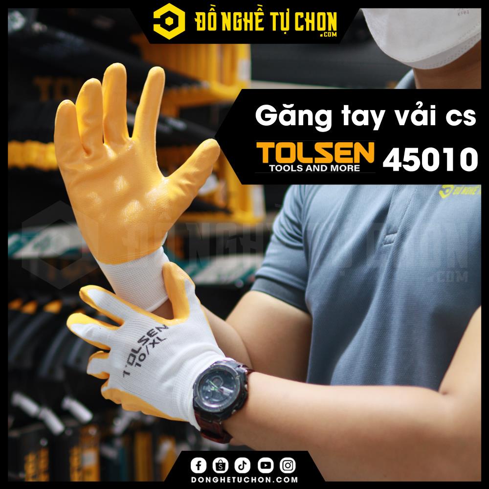 Đôi găng tay, cặp bao tay len phủ cao su Tolsen 45010