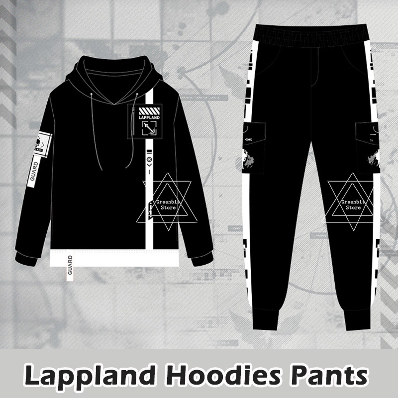 Áo hoodie tay dài/ Quần in hình phong cách anime Arknights Lappland