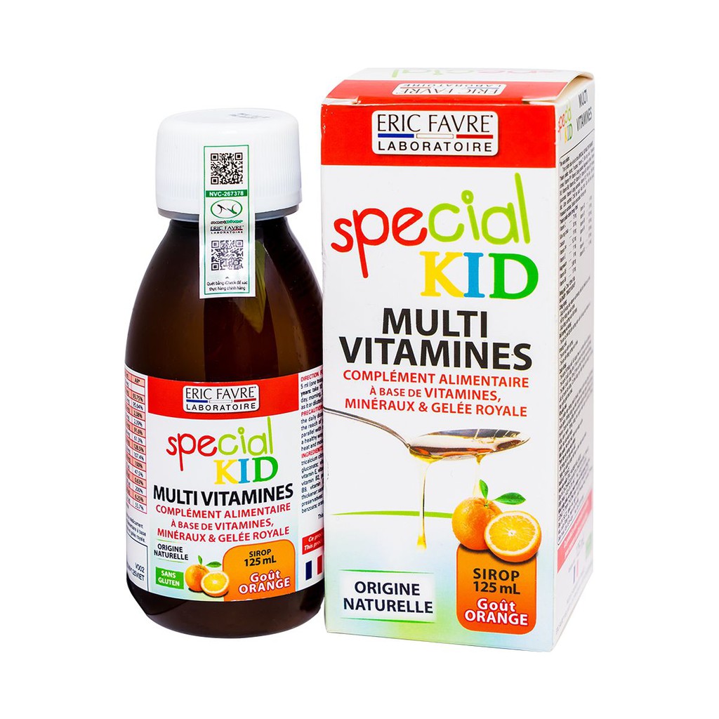 Siro Bổ sung vitamin và khoáng chất, tăng cường sức đề kháng cho trẻ Special Kid Multivitamines - Nhập khẩu Pháp (125ml)