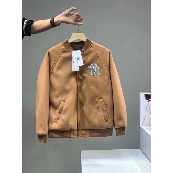 Áo khoác bóng chày dạ lót chần bông siêu ấm áp dày dặn M.LB logo NY Yankees Unisex MB1190 hàng loại 1 chất đẹp