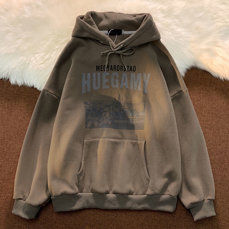 Áo Hoodie Form Rộng Phong Cách Retro Thời Trang Cho Nam