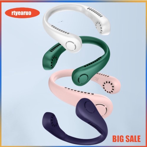 ✨Free  Gift ✨ Quạt Đeo Cổ Mini Không Cánh Sạc USB Tiện Lợi Quạt cổ nhỏ di động không cánh có thể sạc lại Quạt thể thao câm