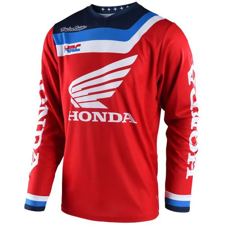 Áo Thun Tay Dài Đua Xe Mô Tô HONDA TLD 2022 Màu Đỏ Thời Trang Cho Nam