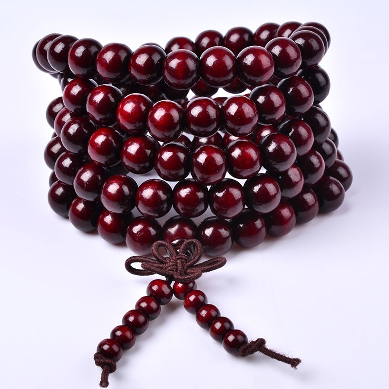 Vòng Tay Chuỗi 108 Hạt Gỗ May Mắn Thời Trang Cho Nam Nữ