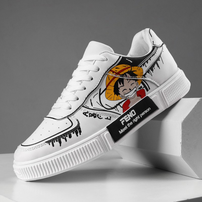 Giày Sneaker Thoáng Khí In Hình Anime ONE PIECE Monkey D.Luffy Young Thời Trang Cho Nam - hc