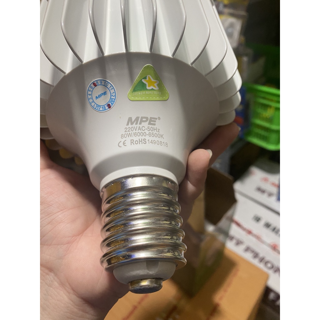 FREE SHIP  Trụ MPE 80W, 100w Ánh Sáng Trắng (Thân Nhôm) Siêu Sáng - BH 1 Năm