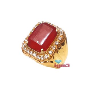 Nhẫn Đá Mã Não Tự Nhiên Màu Đỏ Sang Trọng