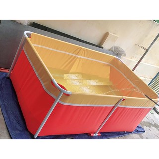 (Giá ưu đãi) Bể bơi cho bé thành cao bằng bạt mini lắp ghép tiện lợi kích thước 1m x1.6m x 0.6m