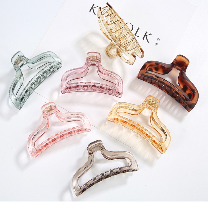 Kẹp tóc Haimeikang bằng nhựa trong suốt phong cách Hàn Quốc giản dị