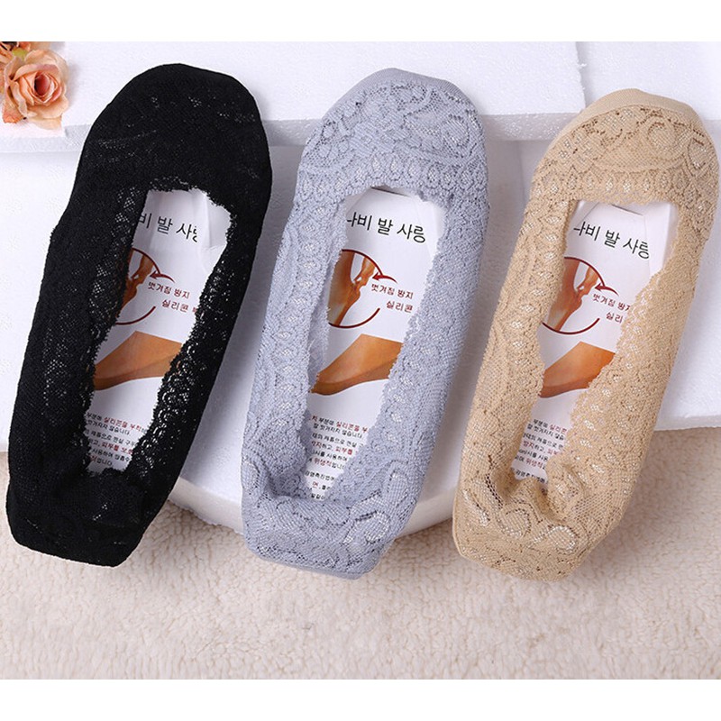 Đôi Vớ Thuyền Bằng Vải Ren Cotton Thời Trang Cho Nữ