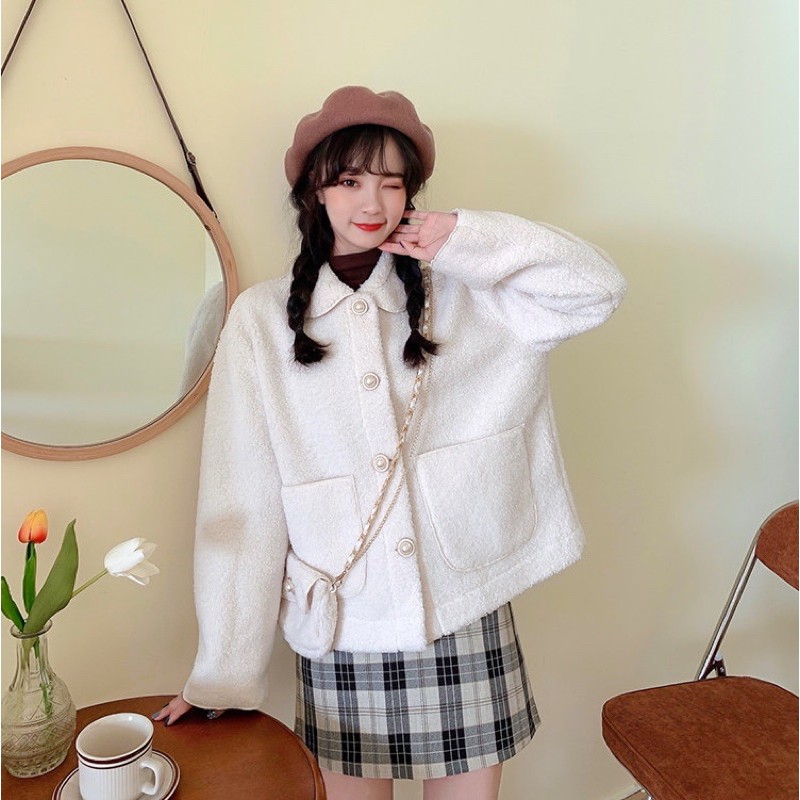 Áo Khoác Lông Cừu 2 Lớp