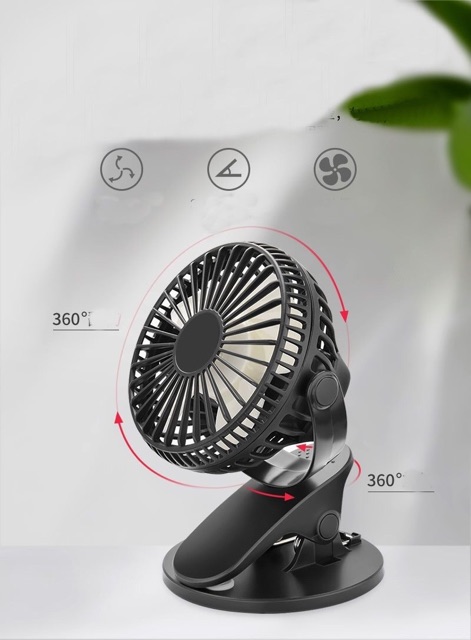 Quạt kẹp bàn, kẹp xe đẩy cho em bé 360 độ | BigBuy360 - bigbuy360.vn