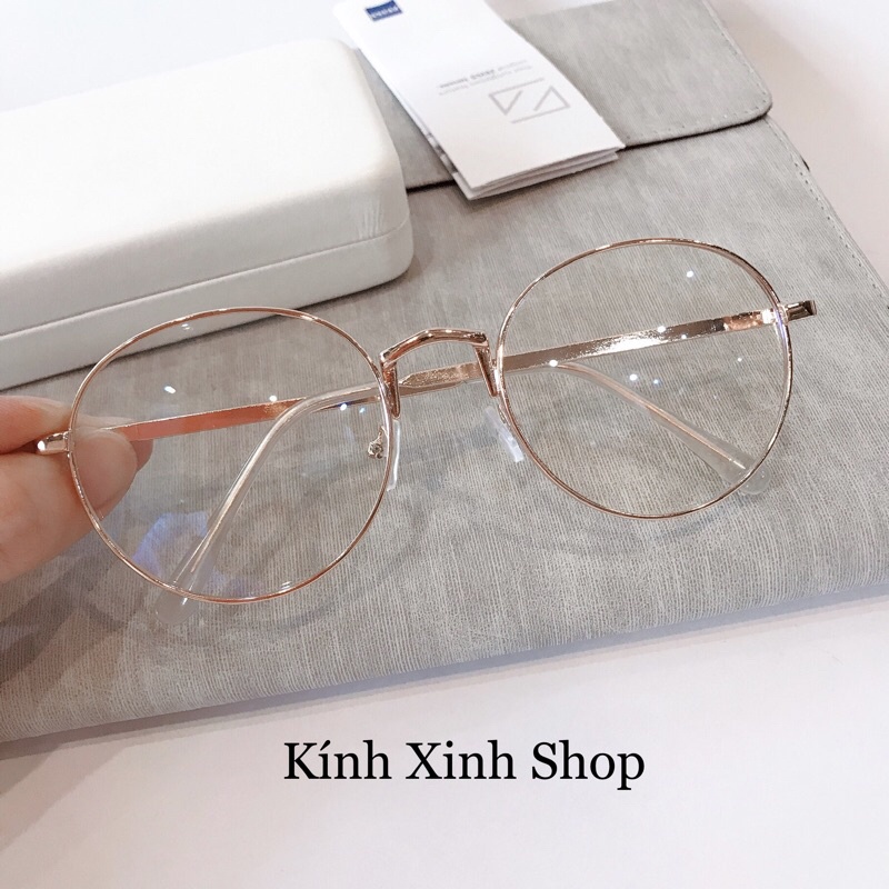 Gọng Kính Cận, Kính Giả Cận Nam Nữ Mắt Tròn Viền Dày Không Độ
