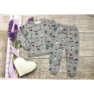 combo 2 bộ nỉ cho bé vải xuất dư