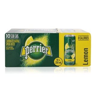 Thùng 10 lon Nước khoáng Perrier hương Chanh vàng (250ml/lon)