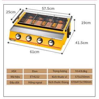 Bếp Nướng Gas Eton, Bếp Nướng 4 Họng, Bếp Nướng 6 Họng, Bếp Nướng 8 Họng