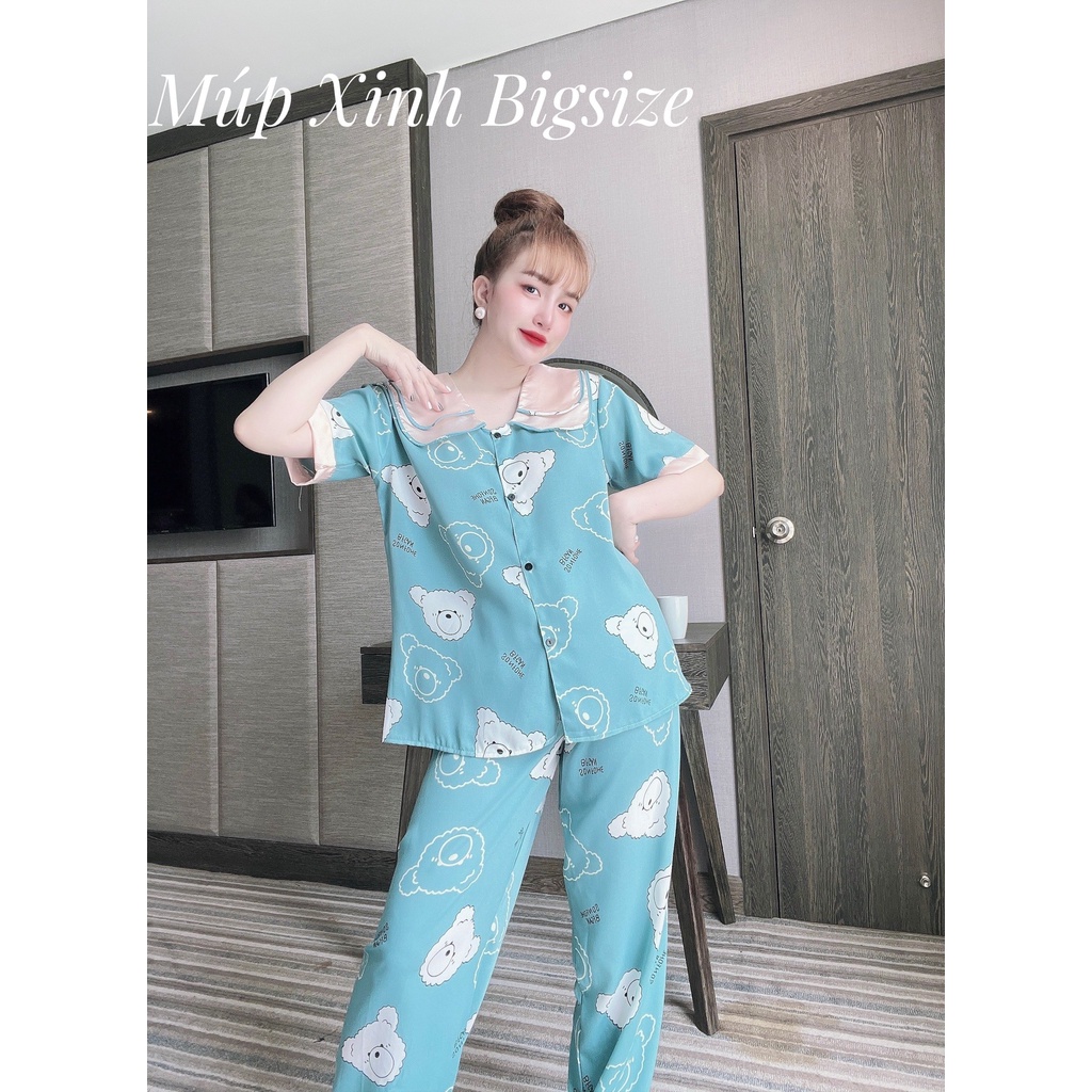 [Mã SKAMFSW175 giảm 10K đơn 50K] [Bigsize 40-85kg] Đồ Bộ Dài Lụa Mango Cổ Hai Lá Cho Nàng Múp Xinh