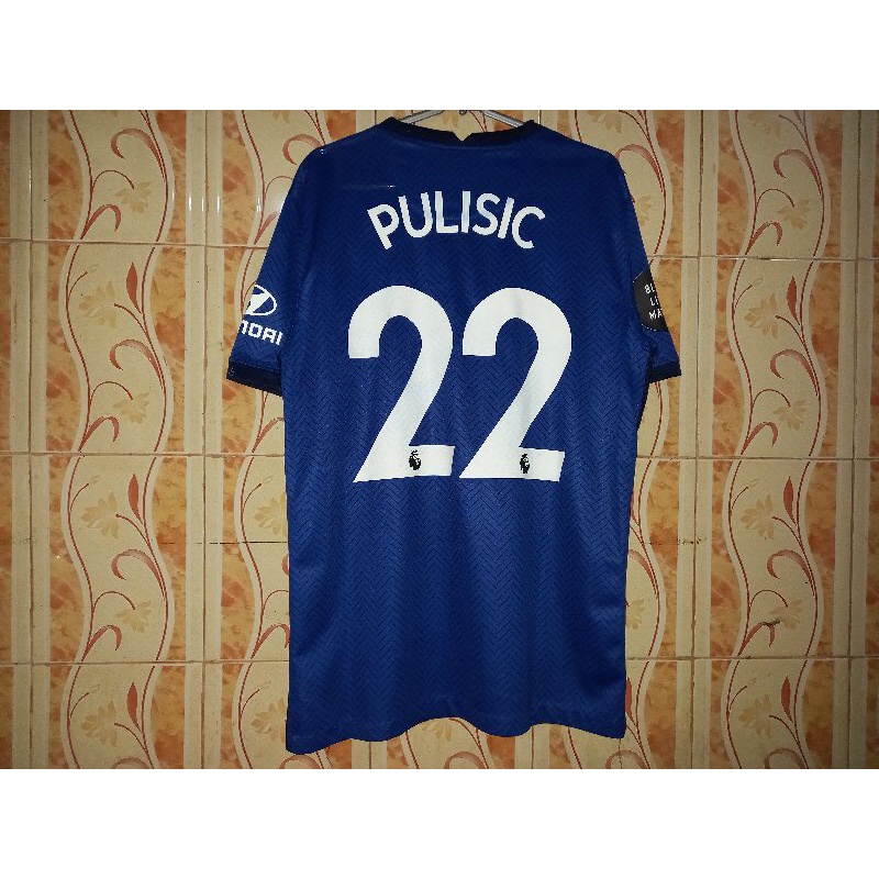 Áo Thun Bóng Đá CHELSEA Sân Nhà 2020 / 2021 NNS Pulis PULISIC 22 Màu Đen Và Đen Mờ / Matte