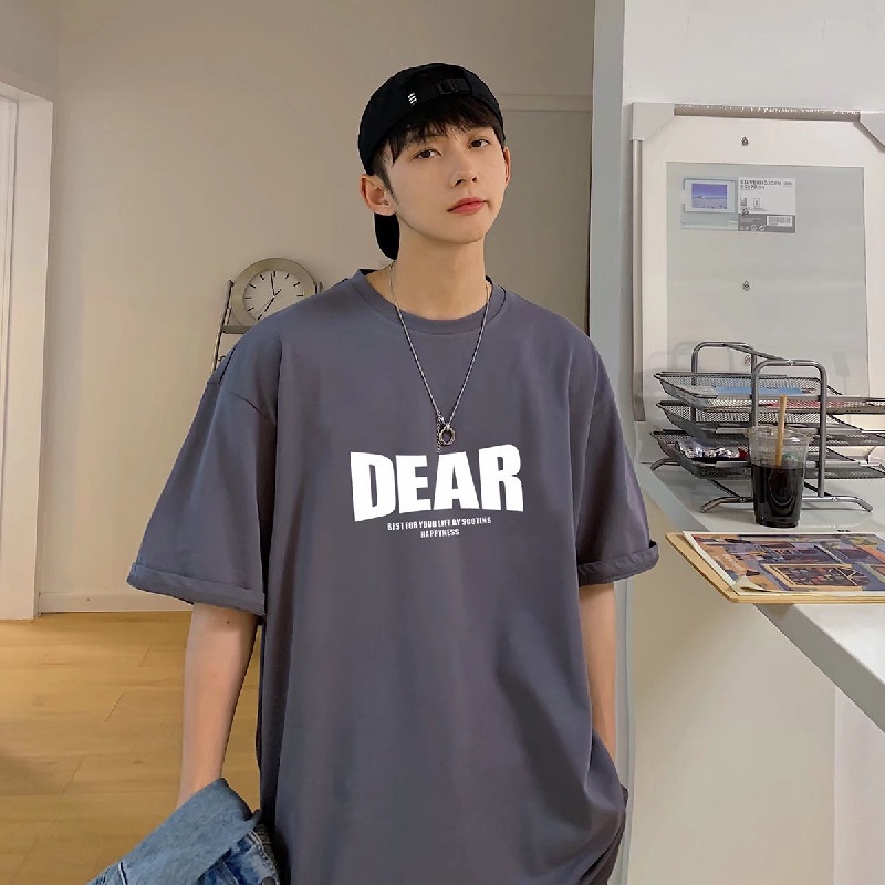 Áo Thun Nam Ngắn Tay Cổ Tròn In Chữ Thời Trang Size S-8XL