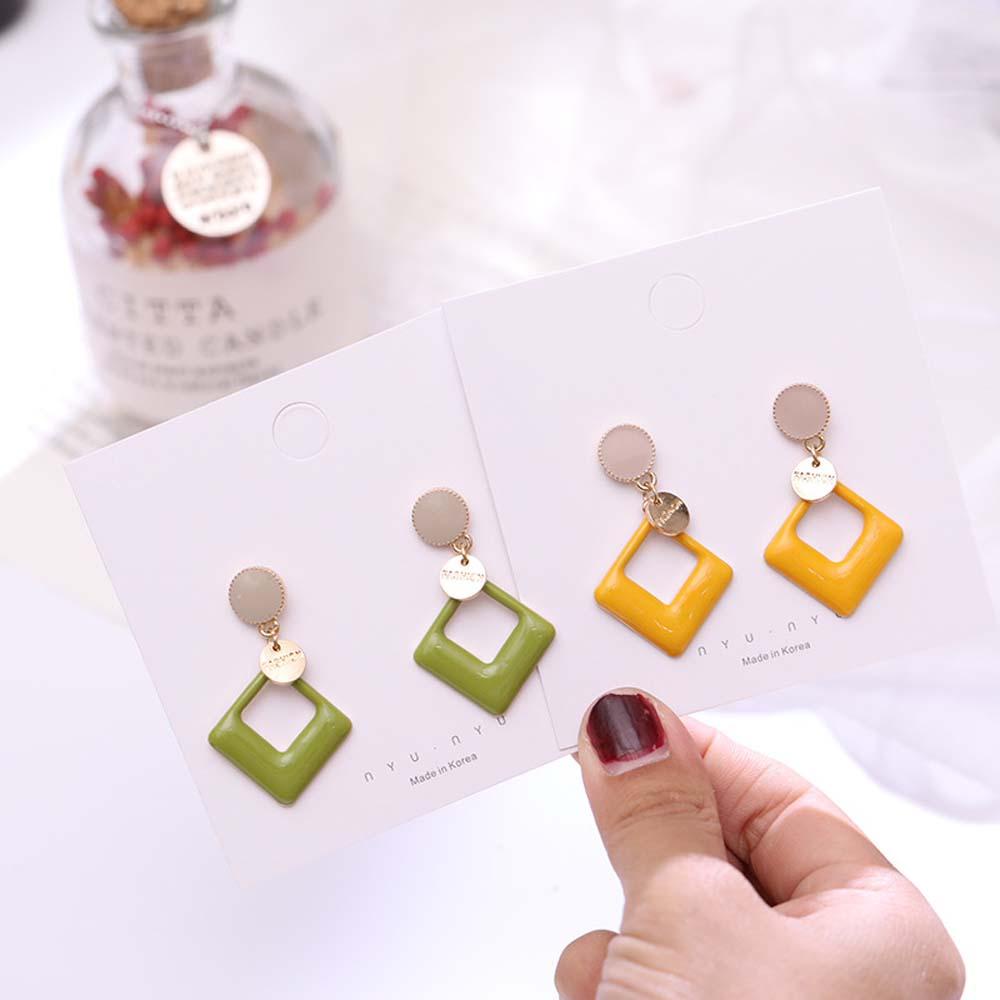 Bông Tai S925 Hình Vuông Phong Cách Hàn Quốc Tối Giản Thời Trang