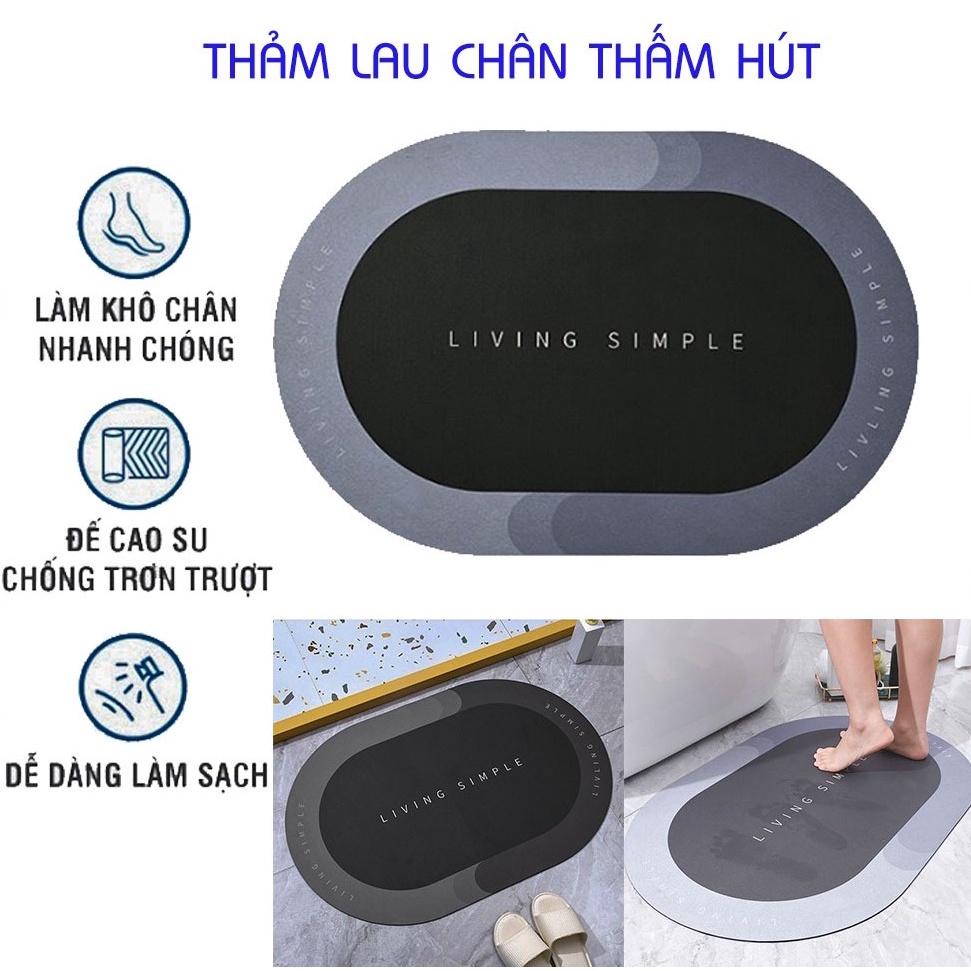 Thảm silicon siêu thấm hút nhanh khô, thảm bếp chống trơn trượt siêu thấm