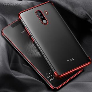 Ốp lưng silicone nhựa trong viền màu sang trọng cho XiaoMi Pocophone F1 RedMi 6A