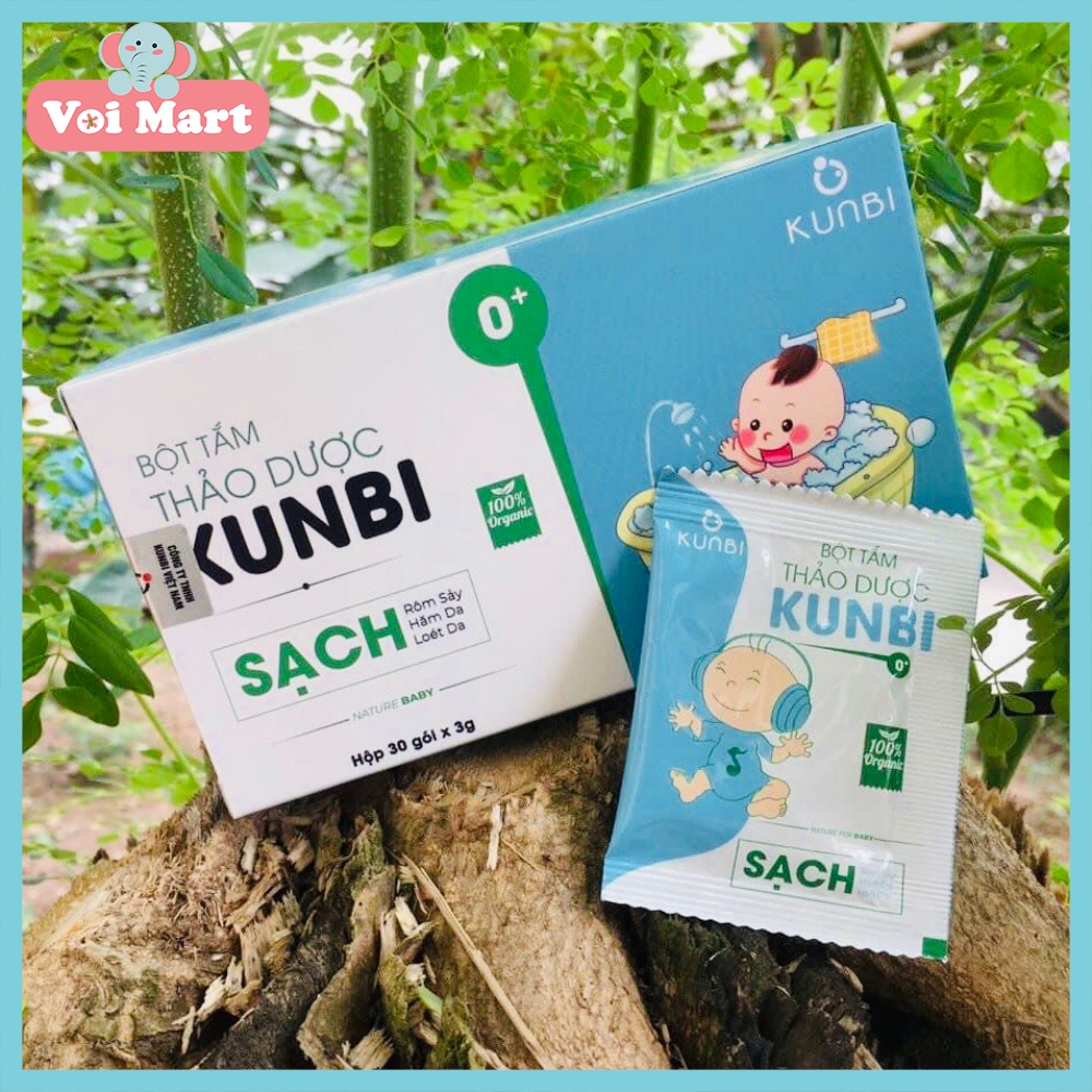 HOTBột Tắm Trẻ Em Thảo Dược Kunbi Ngừa Rôm Sảy, Hăm Da, Mụn Nhọt