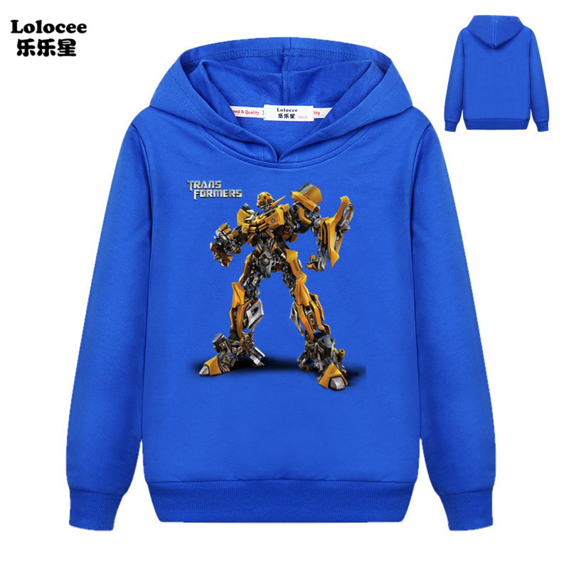 TRANSFORMERS Áo Hoodies Có Nón Dài Tay In Hình Bumblebee Cho Bé Trai