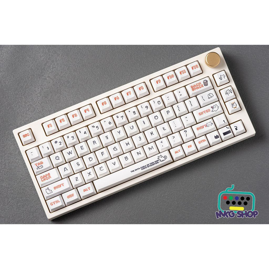 Keycap Mèo Font, nhựa PBT in nhiệt, cherry profile