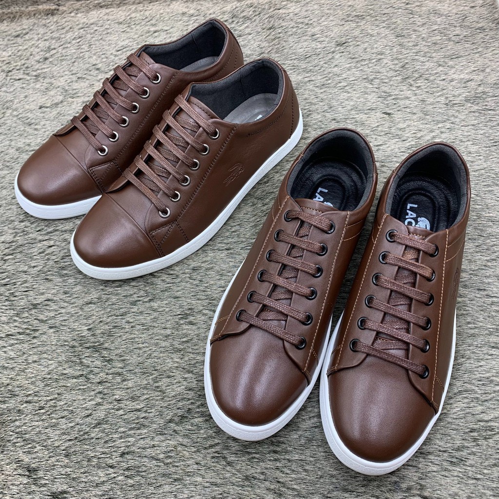 Giầy thể thao/sneaker nam da bò thật in logo Casau