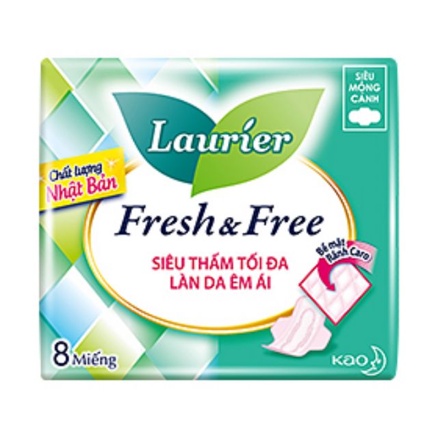 Băng Vệ Sinh Laurier Fresh & Free Siêu Mỏng Cánh - 20 Miếng