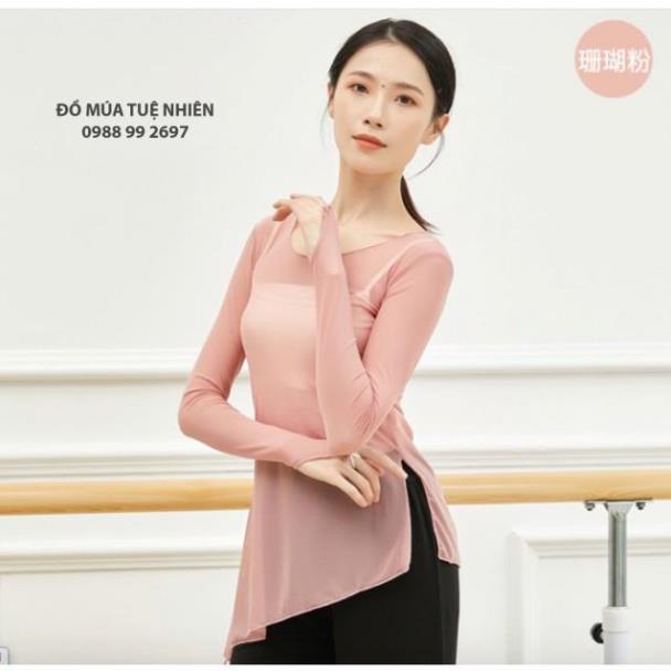 OD - A113 | Áo voan bó tập múa cổ điển Trung Quốc có tay đeo - Đồ Múa Tuệ Nhiên
