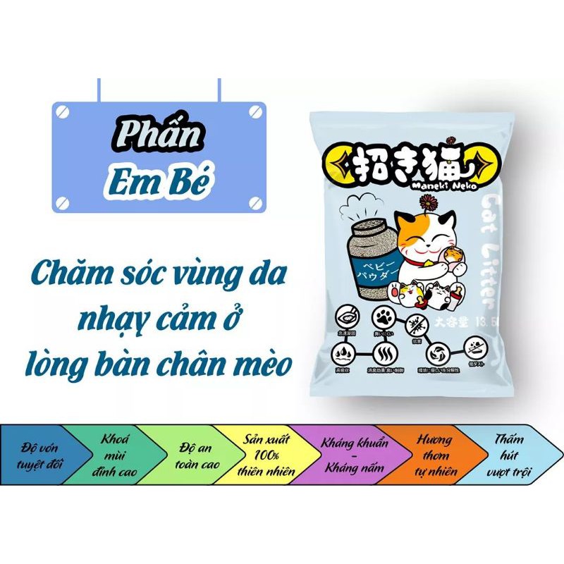 [Mã PETSALE giảm 8% đơn 300K] Grab + Now có trong 1-2 tiếng- Cát vệ sinh cho mèo MANEKI NEKO 5L