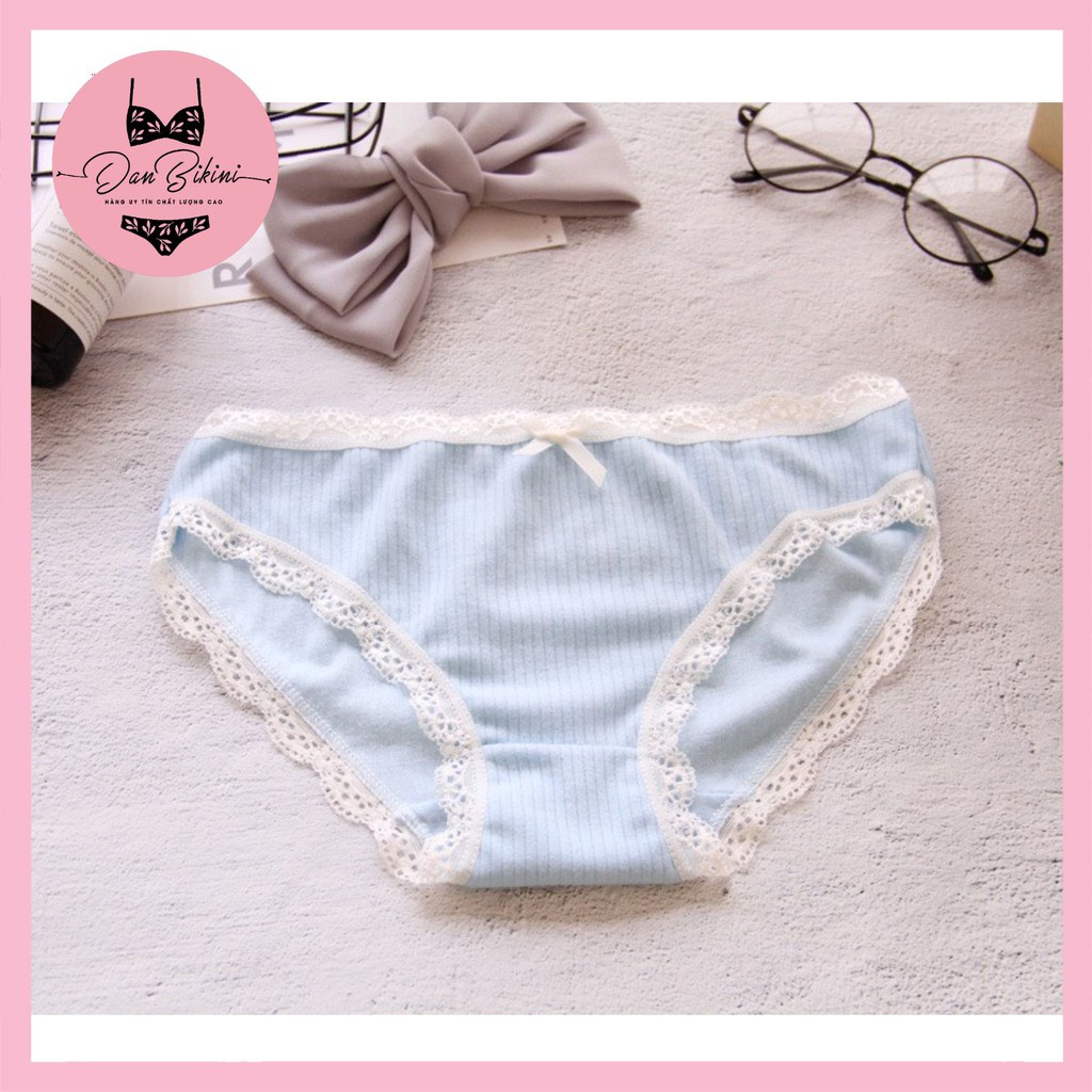 Quần Lót Nữ thun gân tăm viền ren mềm mại tôn dáng gợi cảm co dãn mã 0756