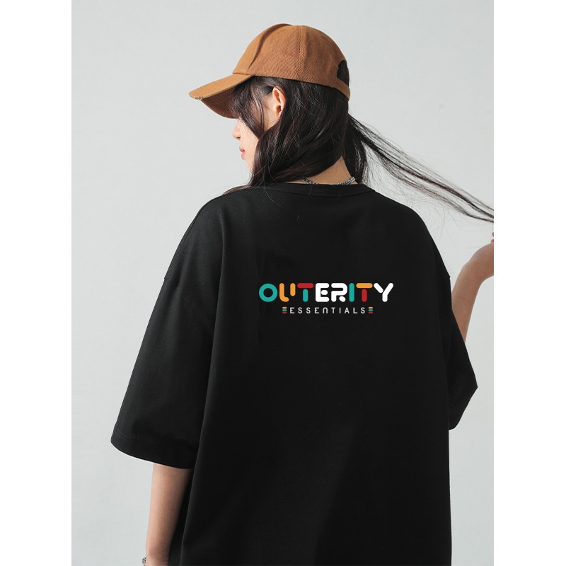 Áo thun cotton oversize Uninor áo phông ngắn tay form rộng unisex in hình signature outerity