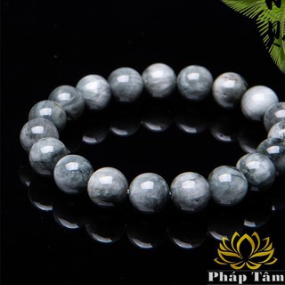 [Hàng kiểm định] Vòng Tay Đá Gỗ Hóa Thạch Xám Khói Cao Cấp Hạng 7A