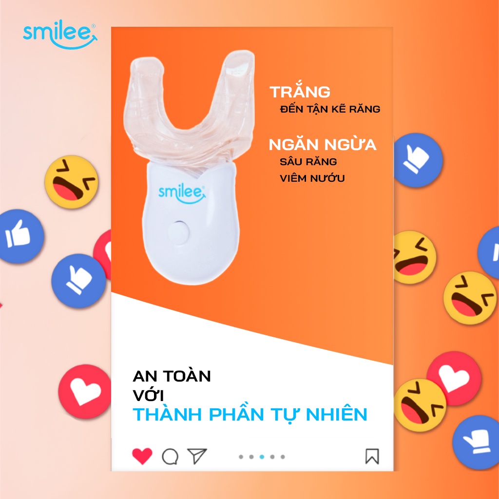 Máy LED máy tẩy trắng răng Smilee làm trắng răng tại nhà, an toàn cho cho sức