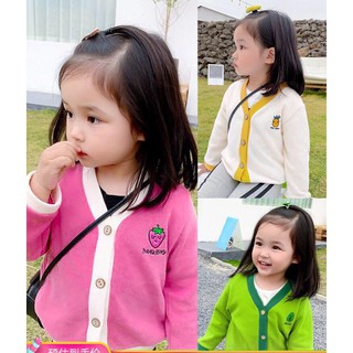 Áo khoác cho bé trai, bé gái 8-19kg cổ tim dài tay cadigan chất len tăm mềm mịn ấp áp