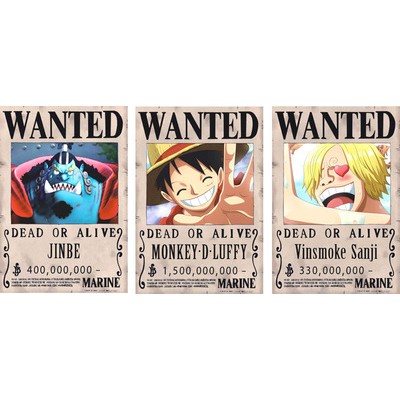 Set 10 Miếng Dán Tường Trang Trí Hình Nhân Vật Hoạt Hình One Piece